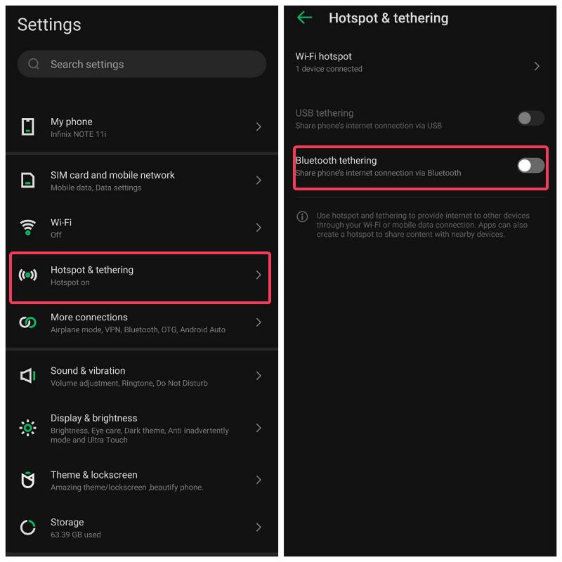 turn off bluetooth tethering