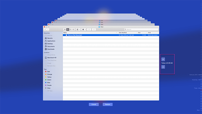 Time Machine System Restore application