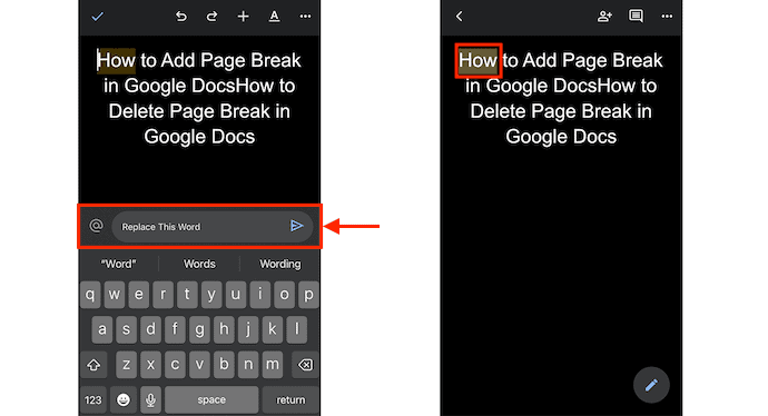 Введите свой комментарий в Google Docs на iOS