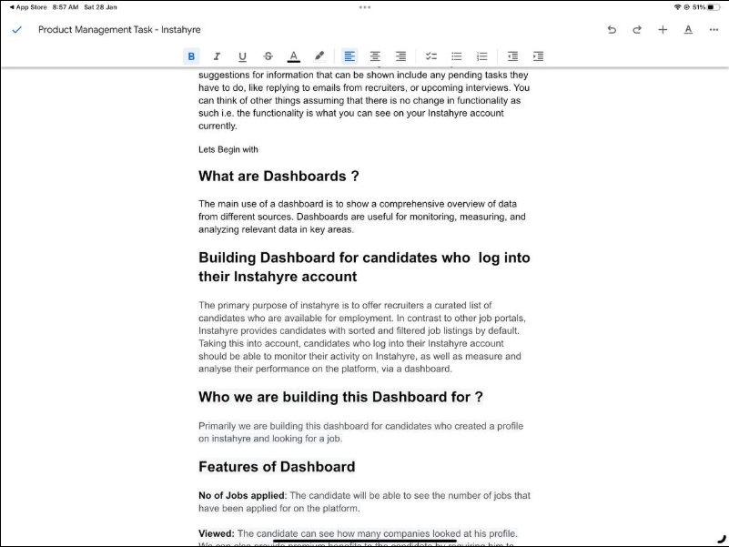 image showing google docs writing screen