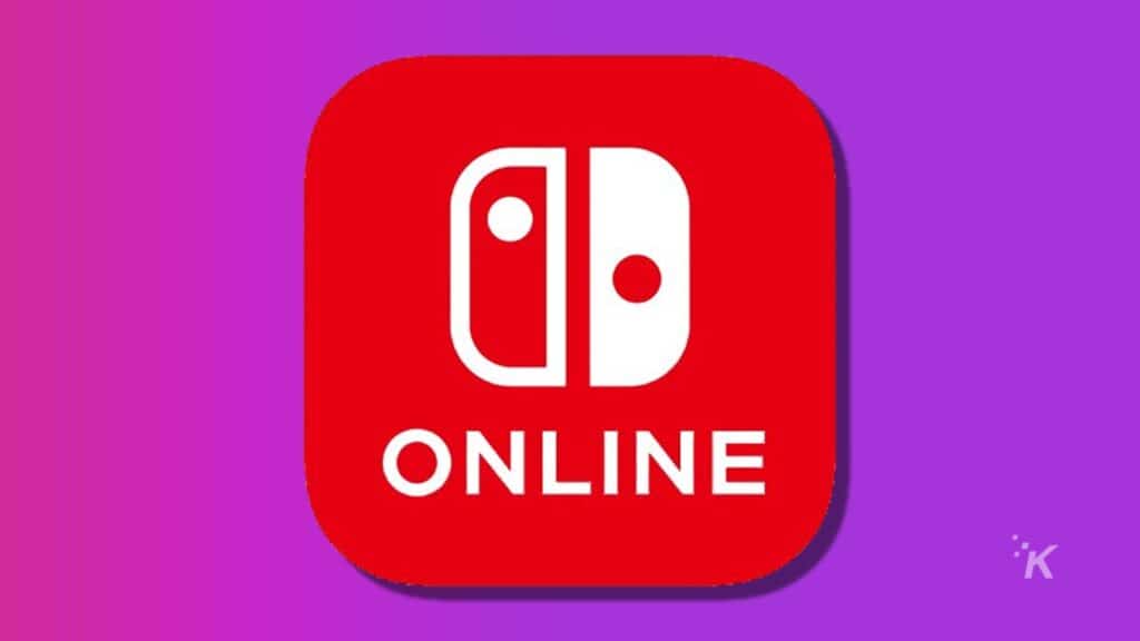 logo dell'app nintendo switch online su sfondo viola