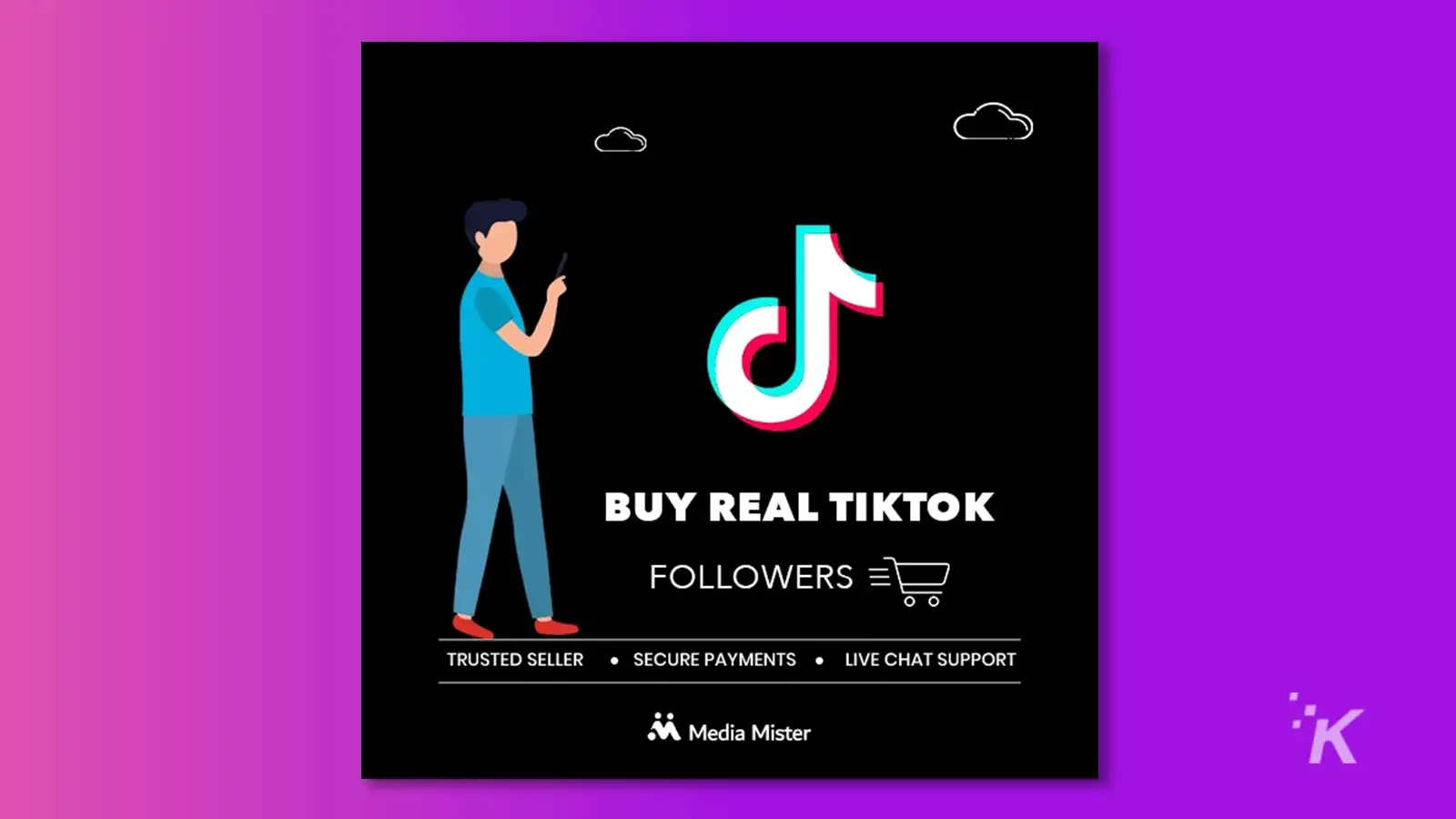 Witryna Media Mister do kupowania obserwujących TikTok