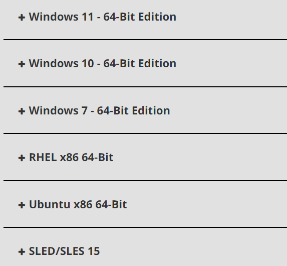 Choose the operating system in AMD official