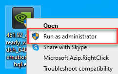 Nvidia Installer - Run as administrater