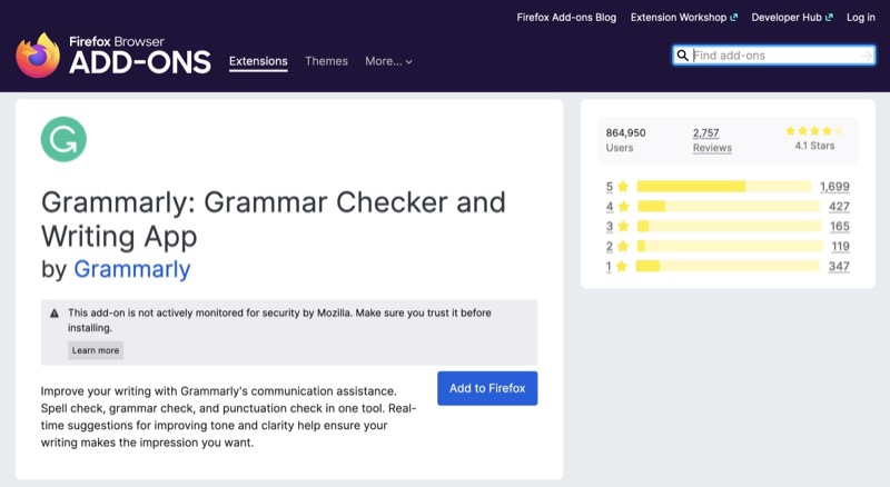 grammarly for firefox