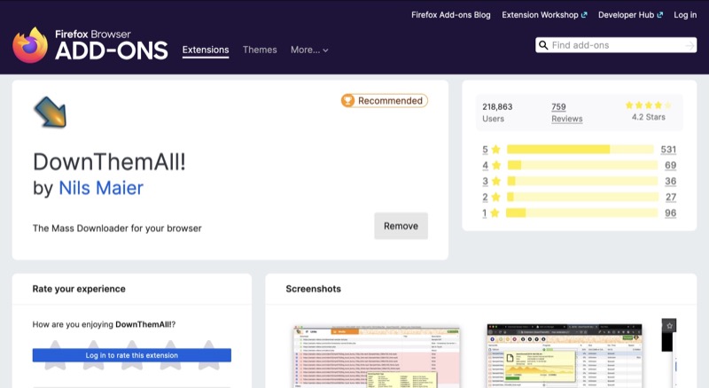 downthemall firefox extension