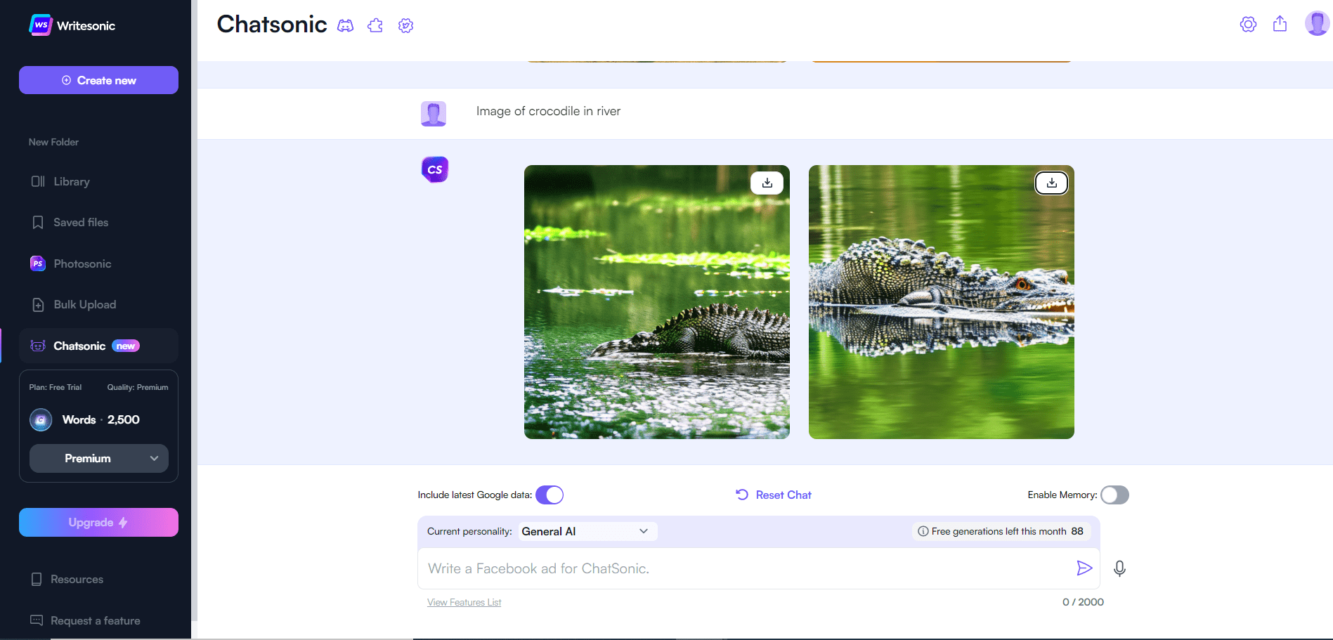 Geração chatsônica de crocodilo