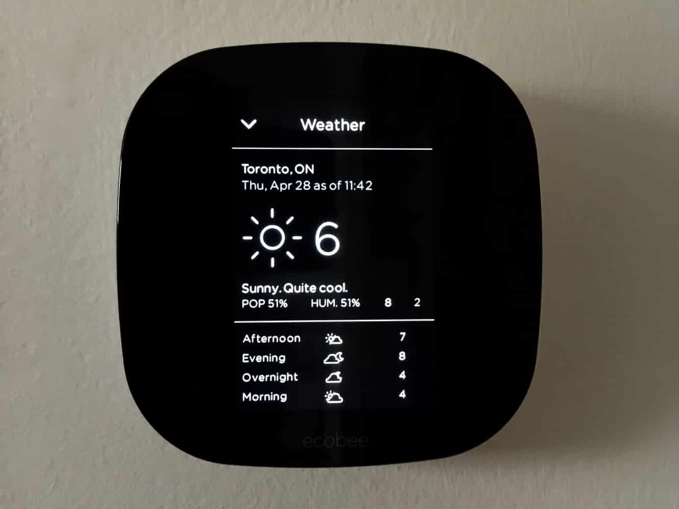 Test : thermostat Wi-Fi intelligent compatible ecobee3 HomeKit