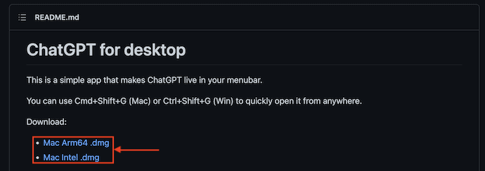 Mac için ChatGPT İndirme Bağlantıları