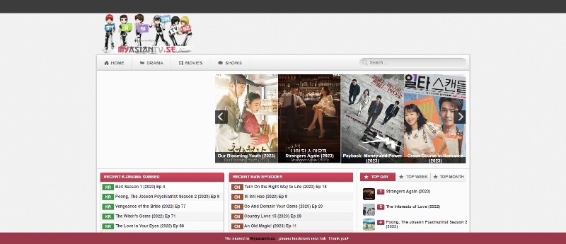 image showing myasian tv website home screen