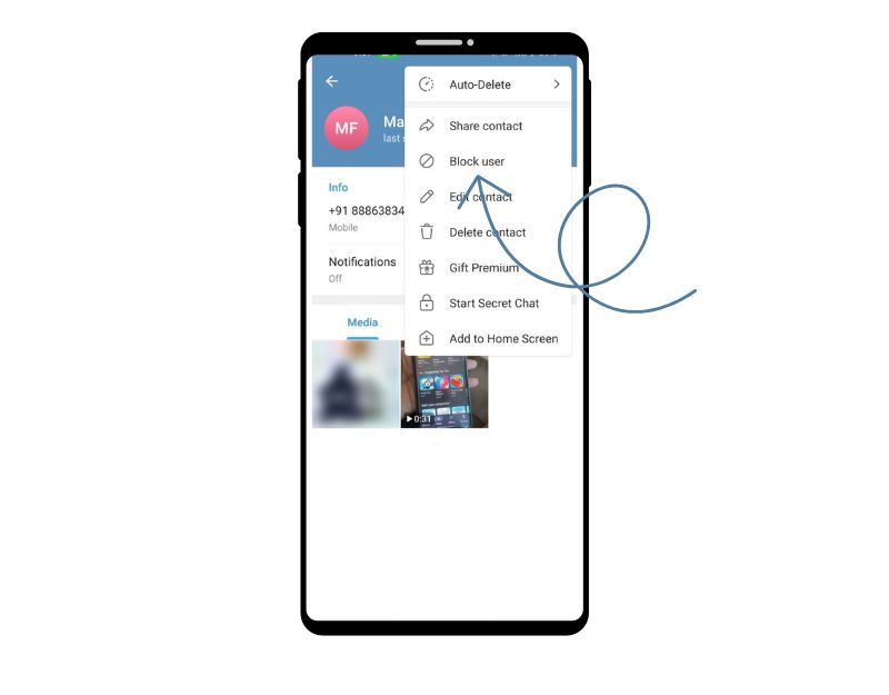 image showing telegram block user