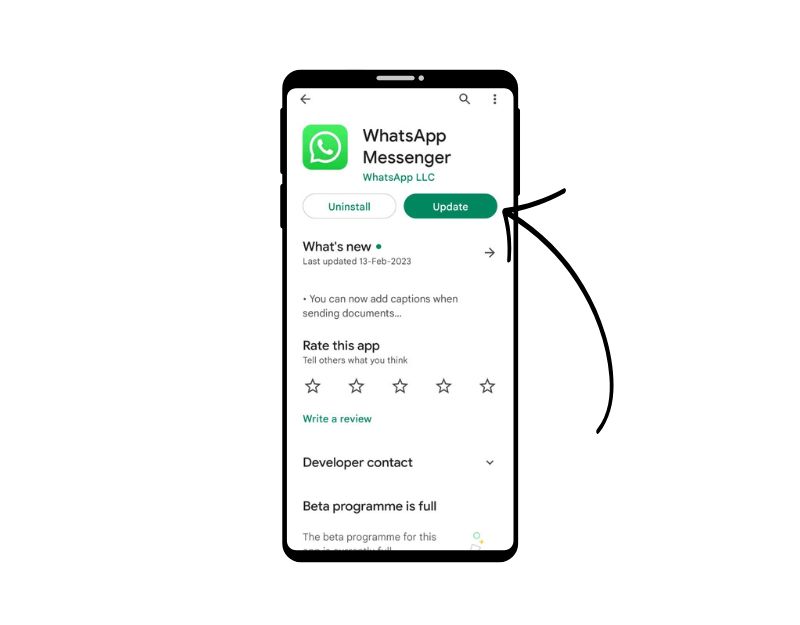 image showing whatsapp update