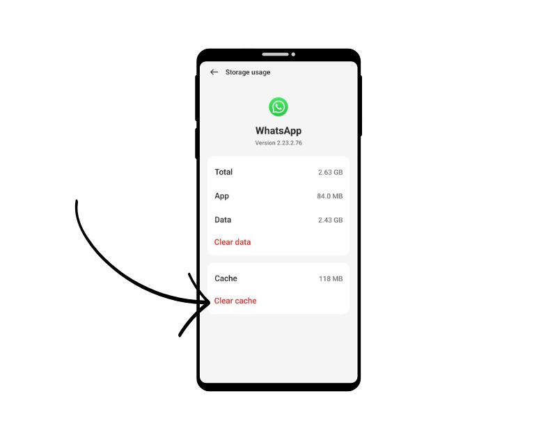 image showing whatsapp clear cache