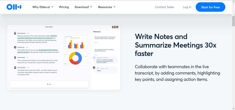 best ai transcription tool - otter ai