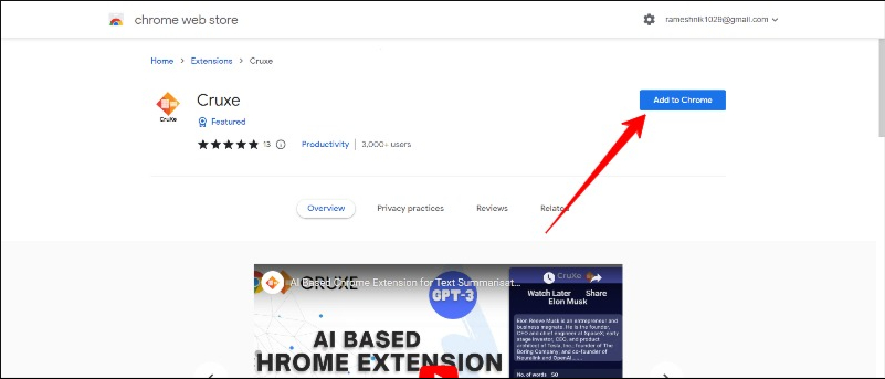 image showing cruxe chrome extension