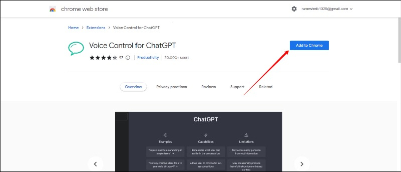 image showing voice control for chatgpt chrome extension