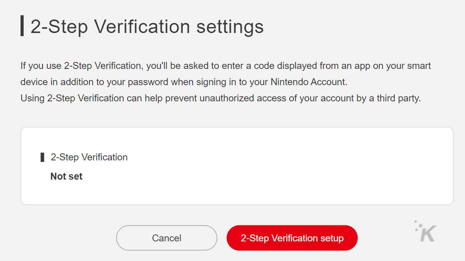 configuration à deux facteurs du compte nintendo switch