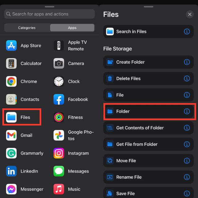 select folder