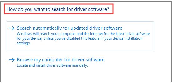 Căutați automat software-ul de driver actualizat