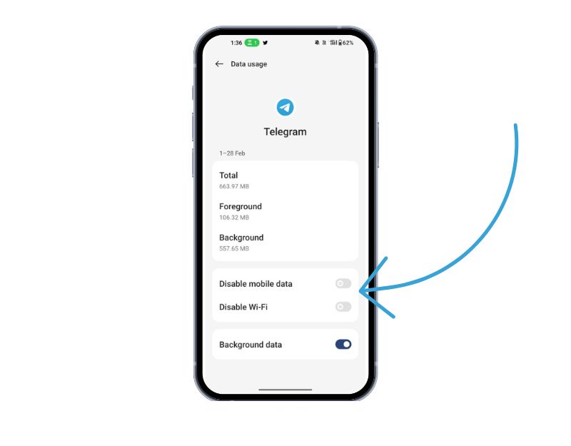 image showing telegram data settings