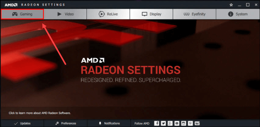 AMD Radeon Settings window