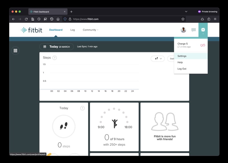 fitbit dashboard