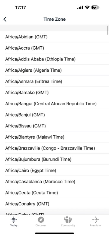 manually selecting a time zone on fitbit app