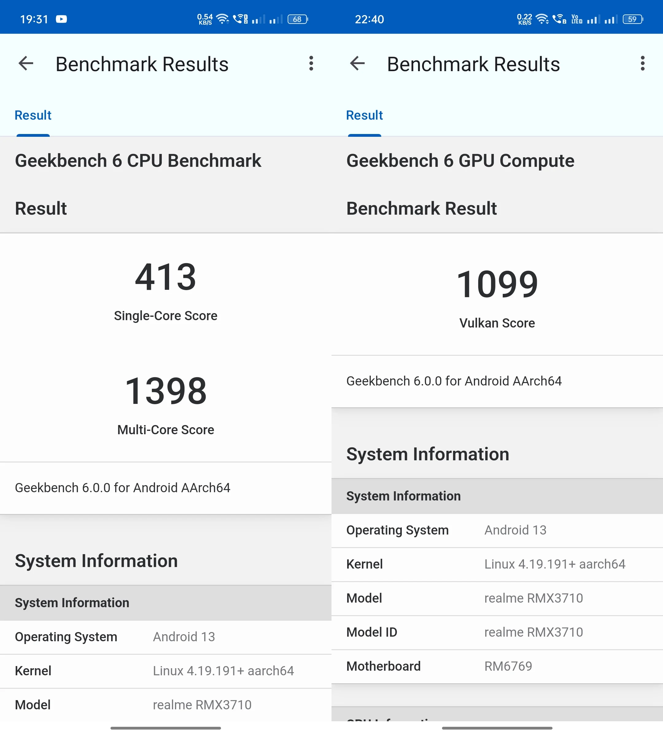 realme c55 review: the real champion?: geekbench 6 scores