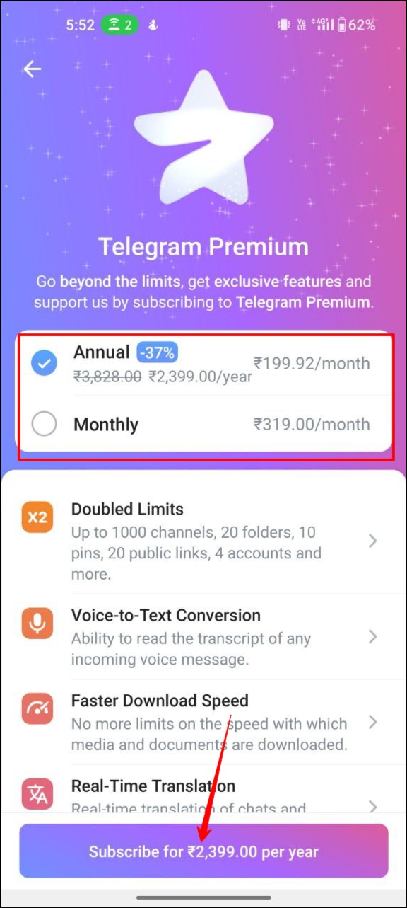 telegram premium