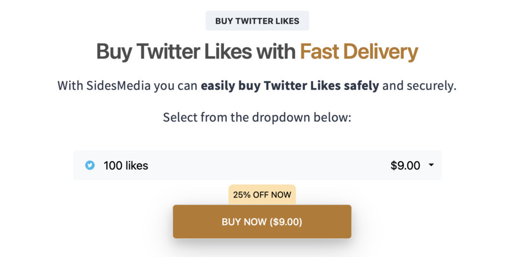 Sidesmedia sells Twitter Likes