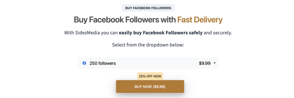 Buy Facebook followers - Sidesmedia