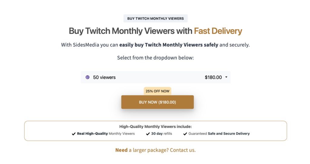 Buy Twitch Viewers from Sidesmedia