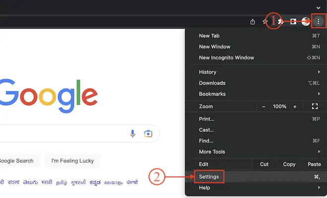 การตั้งค่าใน Google Chrome