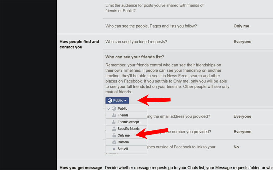 how to hide your friends list on facebook