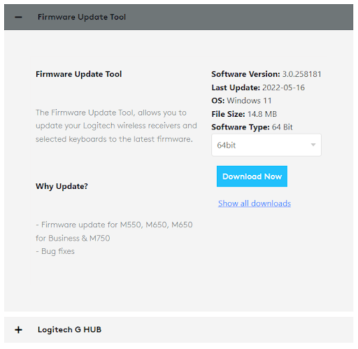 Choose the Firmware Update Tool