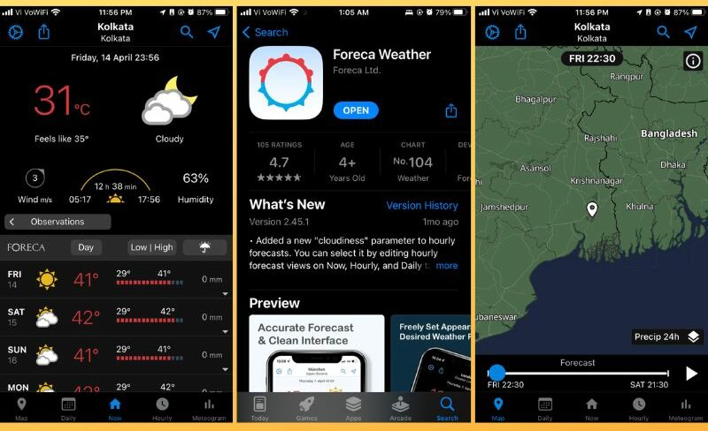 foreca weather app for iphones