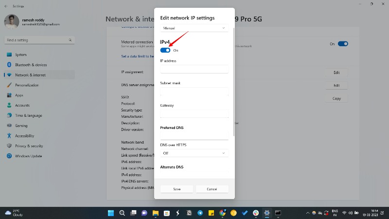 ipv4 settings