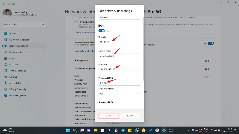 wifi ip settings