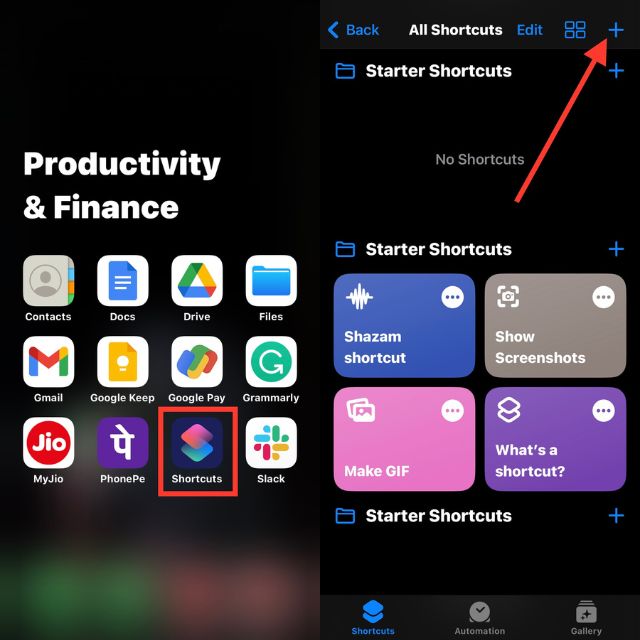 launch shortcuts app