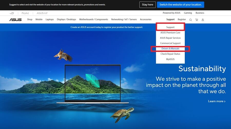 Asus - Support then click on Drivers and Manual