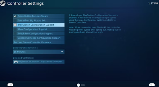 Steam Controller Setting