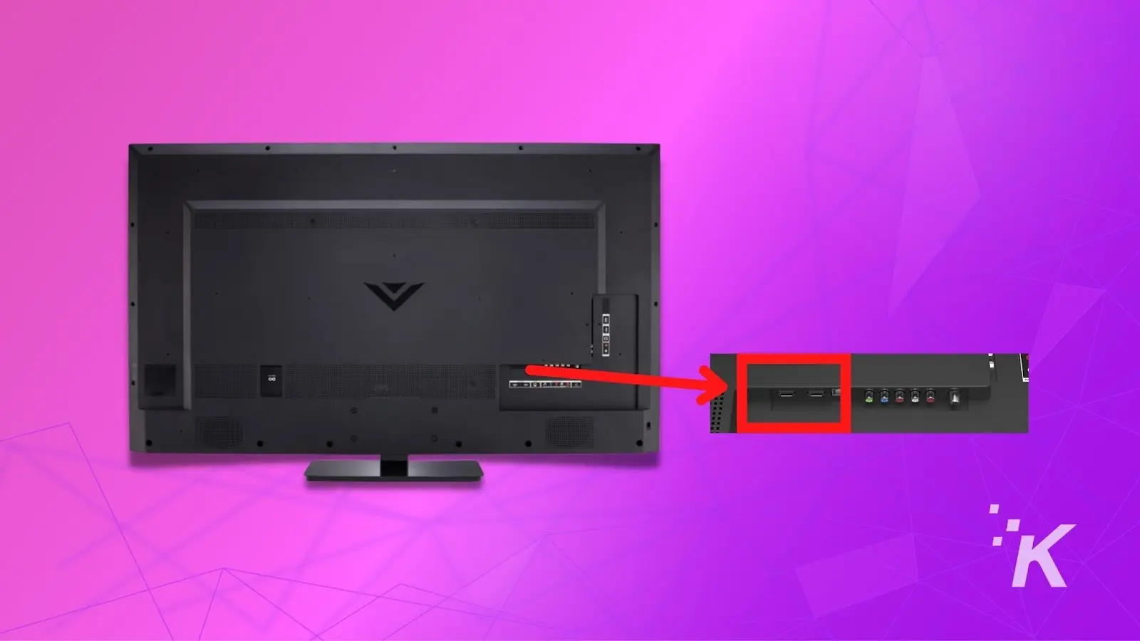 图片说明 将 HDMI 电缆的一端连接到 Vizio 电视上的 HDMI ARC 端口