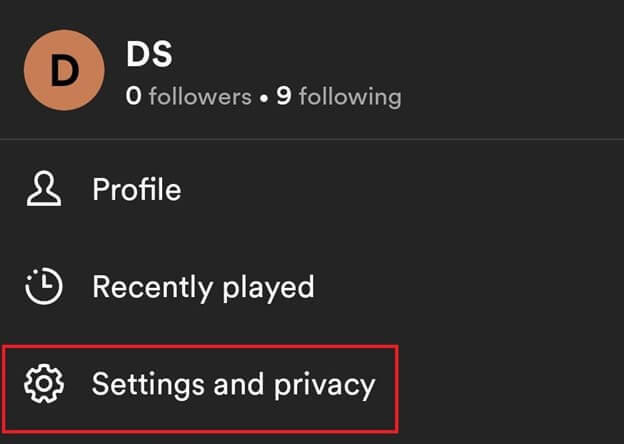 click on setting and privacy