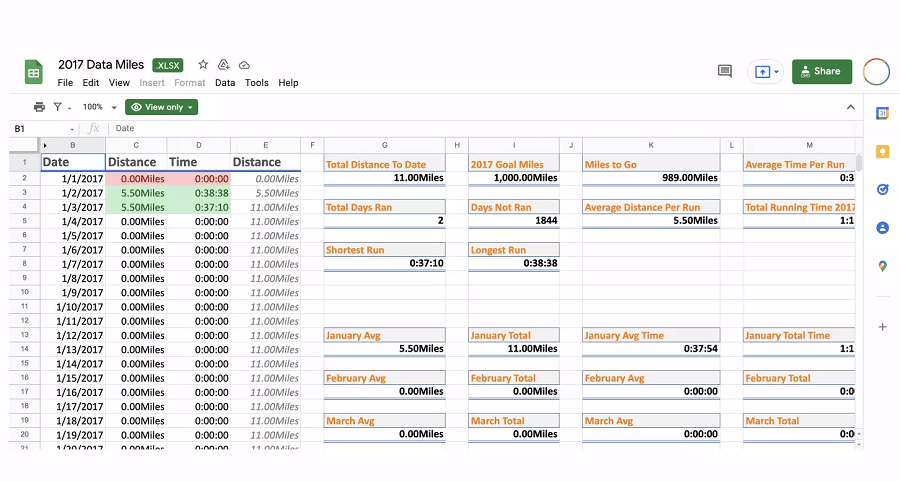 Data Mile Template