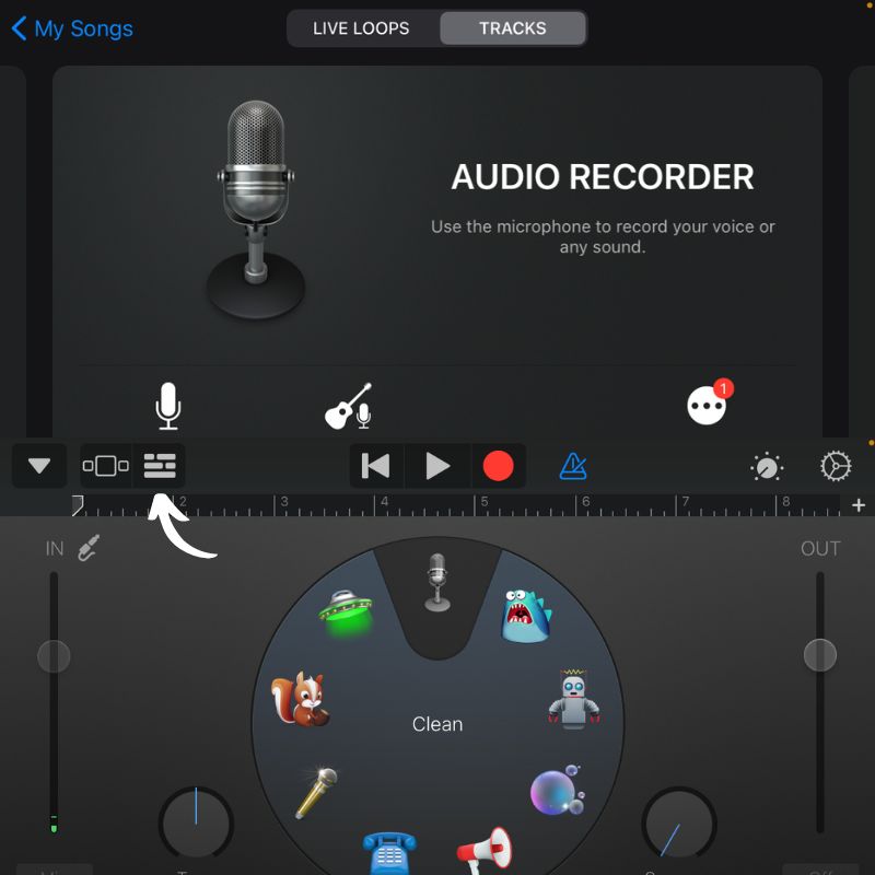 audio recorder in garageband