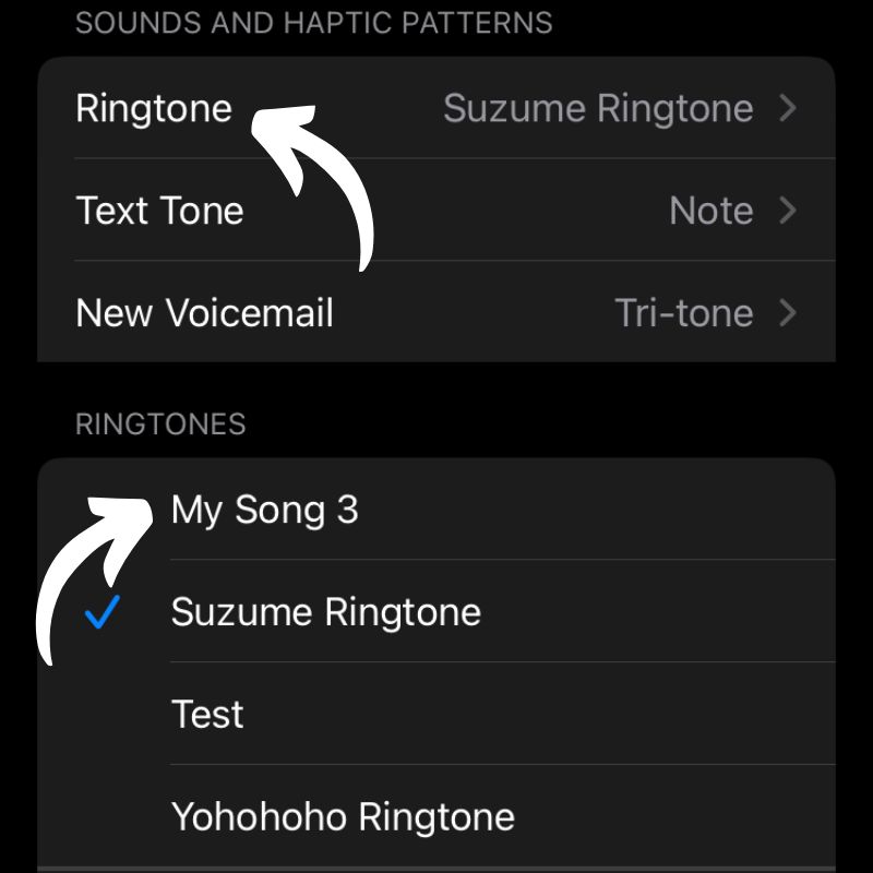 set ringtone