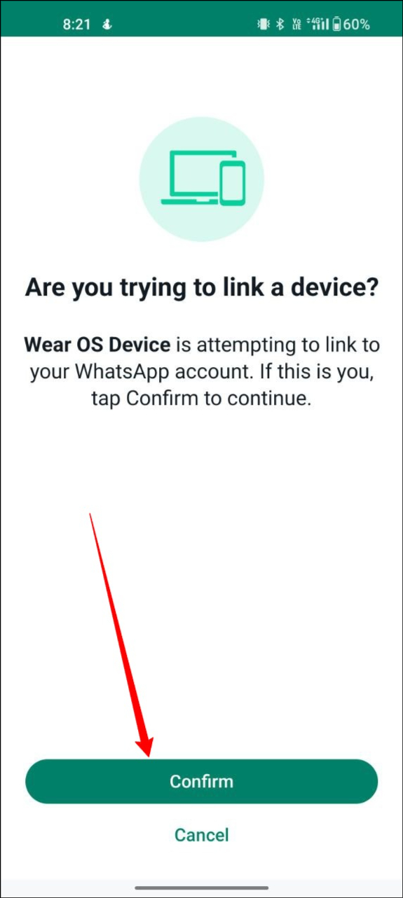 whatsapp connect confirm