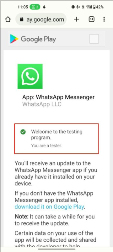 whatsapp beta program