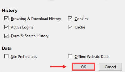 Click ok on firefox