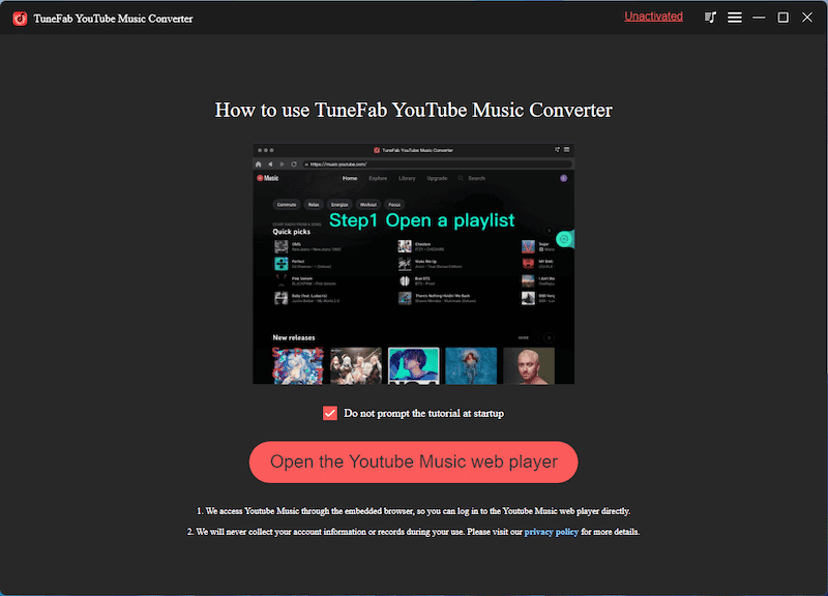 Youtube Music Converter Welcome Page